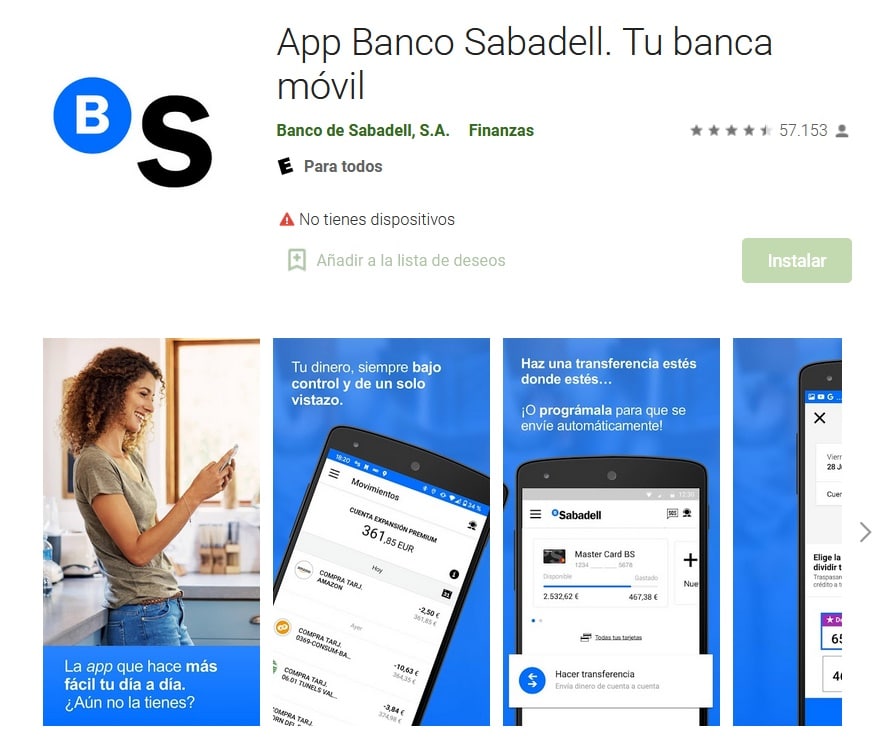 App Banco Sabadell. Tu banca móvil - Aplicaciones en Google Pla